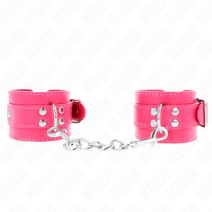 KINK - WRIST RESTRAINTS RASPBERRY ROSE WITH RASPBERRY ROSE LINING ADJUSTABLE 20-28 CM X 5.5 CM - LoveYou.lv