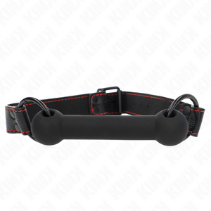 KINK - BONE GAG NAHKALLA HIHNALLA MUSTA SÄÄDETTÄVÄ 41-57 CM LoveYou.lv