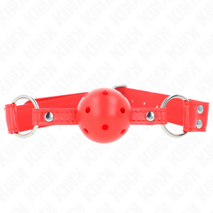 KINK - TÄYDELLINEN PUNAINEN HOLD HARD BALL GAG 62 x 2 CM LoveYou.lv