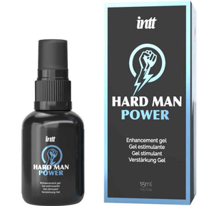 Flacon pulvérisateur de gel stimulant INTT Hard Man Power et emballage.