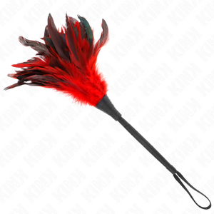 KINK - RED MAIDS HORN SHAPED TICKLE CHICKEN FEATHERS 36 CM LoveYou.lv