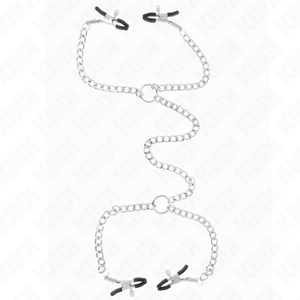 KINK - 4 PINCES À METON CHAÎNE 32 CM AVEC PETITES CHAÎNES 14 CM - LoveYou.lv