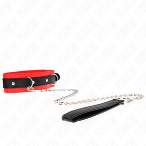 KINK - BASIC MODEL COLLAR WITH LEASH 65 CM MODEL 3 RED 53 X 5 CM LoveYou.lv
