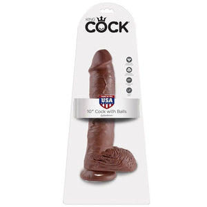 KING COCK - 10 GODES MARRON AVEC BOULES 25,4 CM - LoveYou.lv