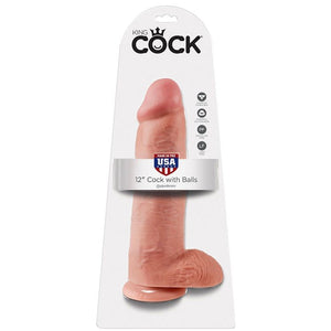 KING COCK - 12 DILDO FLESH WITH BALLS 30.48 CM - LoveYou.lv