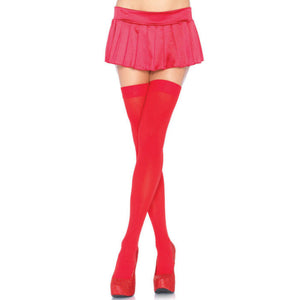 LEG AVENUE - NYLON THIGH HIGHS RED - LoveYou.lv