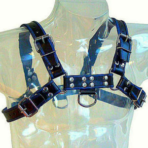 CORPS EN CUIR - HARNAIS EN CUIR BLEU ET NOIR CORPS EN CUIR BULLDOG