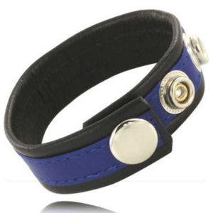 CORPS EN CUIR - BRACELET EN CUIR RÉGLABLE POUR PÉNIS CORPS EN CUIR BLEU-NOIR