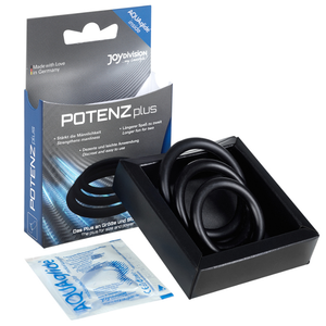 JOYDIVISION POTENZDUO - PLUS 3 BLACK RINGS SET - S, M, L JOYDIVISION POTENZDUO