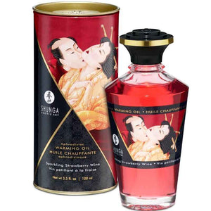 SHUNGA - STRAWBERRIES AND CAVA HEAT EFFECT MASSAGE OIL 100 ML SHUNGA OILS