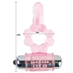 BAILE - SILICONE RING 10 TONGUE RHYTHMS WITH PINK VIBRATION - LoveYou.lv