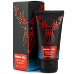 Maral Gel 50ml packaging, featuring a vibrant red design, promising enhanced erections with safe, natural ingredients for men.
