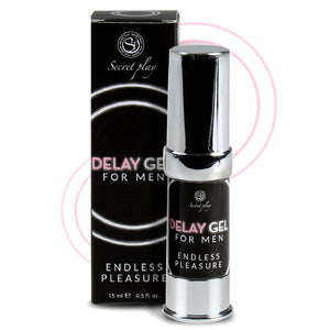 SECRETPLAY Retarding Gel for Men, 15ml pullo ja laatikko, viivästyttää siemensyöksyä ja pidentää nautintoa.