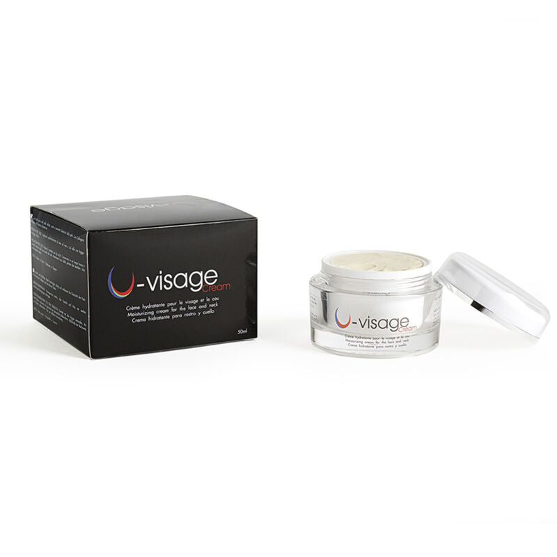 U-visage facial cream in a jar with black packaging, featuring hydrating skincare formula for daily use.
