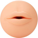 Realistic silicone lips of an Autoblow device for intimate user experience.