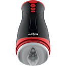 Jamyjob automatic masturbator with buttons, black and red design
