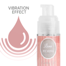 Liona by Moma exciting gel bottle with vibration effect text, pink drop graphic.