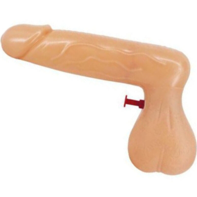 Inflatable novelty game prop shaped like a brown-colored air pump.