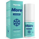 Intymate cooling gel packaging with snowflake design, 30ml bottle emphasizing cooling effect, natural water-based formula.