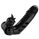 Black textured penis sleeve designed without extension for enhanced stimulation.
