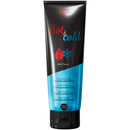 Intimate gel with hot and cold effect, mint flavor, black and blue packaging, 100ml, labeled in multiple languages.