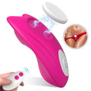 Pink clitoral stimulator with remote control, displayed with a highlighted area for targeted pleasure. Perfect for enhanced intimate experiences.