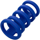 Set of blue chastity rings with flexible design, ideal for personal use and collection.