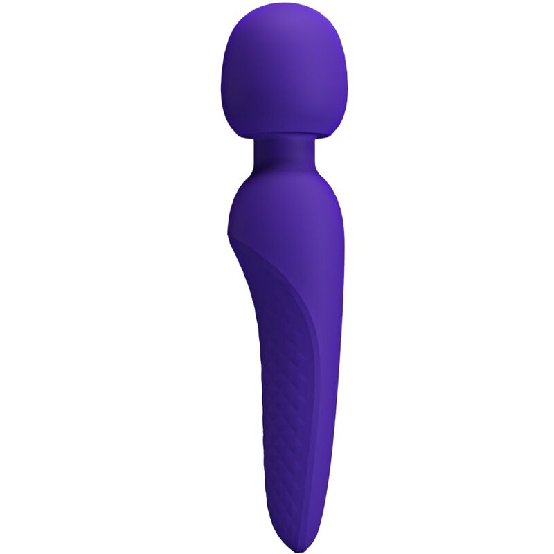 Purple waterproof massage wand with ergonomic design, ideal for relaxation and self-care.