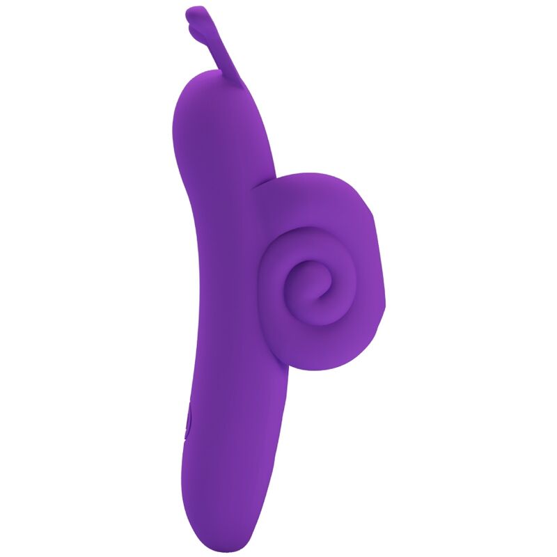 Purple mini vibrator with ergonomic design for personal pleasure, featuring a unique winged detail on the side.