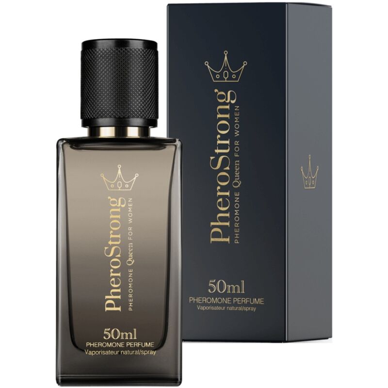 PheroStrong pheromone perfume for women, 50ml bottle with box, fragrance designed to enhance allure and appeal.