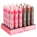 Display of edible body paint pens in strawberry and chocolate flavors, perfect for playful and romantic occasions.