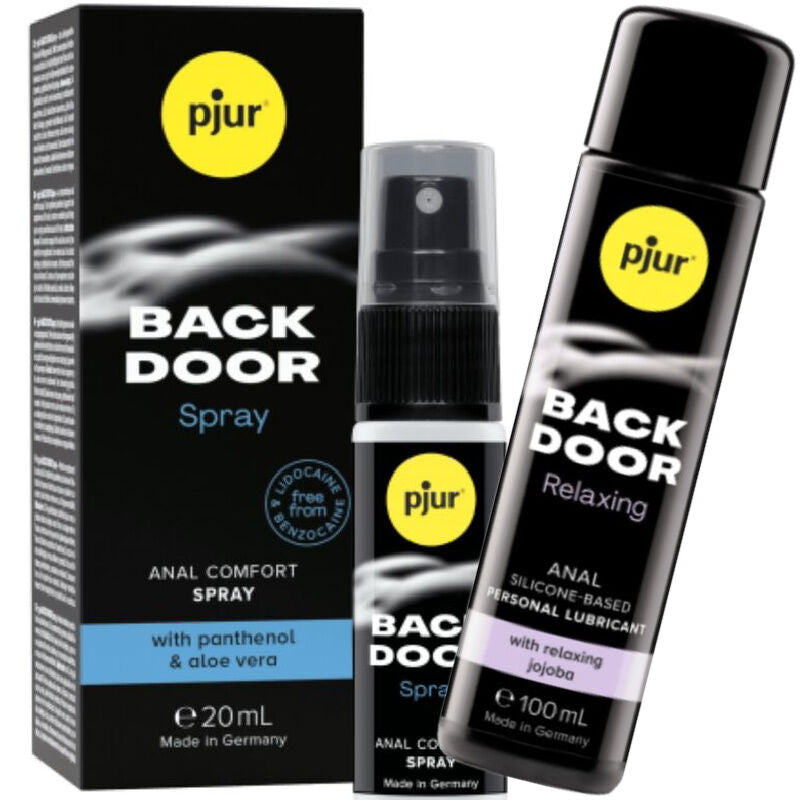 Pjur Back Door spray and lubricant for anal comfort with panthenol and jojoba.