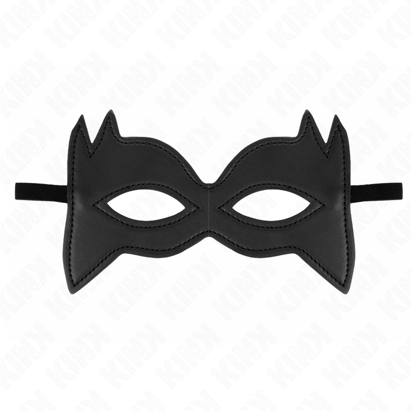 Black leather mask with pointed edges, perfect for costume or themed events.