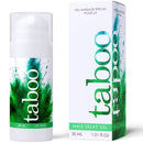Taboo Male Delay Gel 30ml bottle and packaging with green and blue design, designed for massage and prolonging male performance.