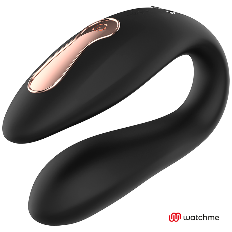 Sleek black ergonomic personal massager with rose gold accent from ANNE'S DESIRE collection by Watchme.