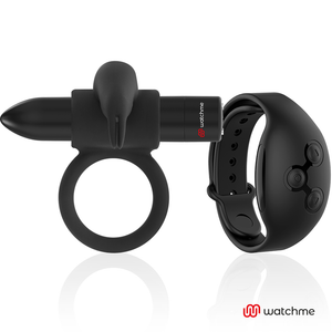 Black&Silver Burton Remote Control Cockring by WatchMe, medical silicone male stimulator with silky-smooth surface, includes ring and remote
