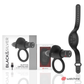 Black & Silver Burton Remote Control Cockring: Silicone male stimulator, silky black surface, enhances pleasure, rechargeable.