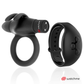 Black & Silver Agron remote control cockring and watch by WatchMe, featuring sleek medical silicone design for enhanced pleasure.