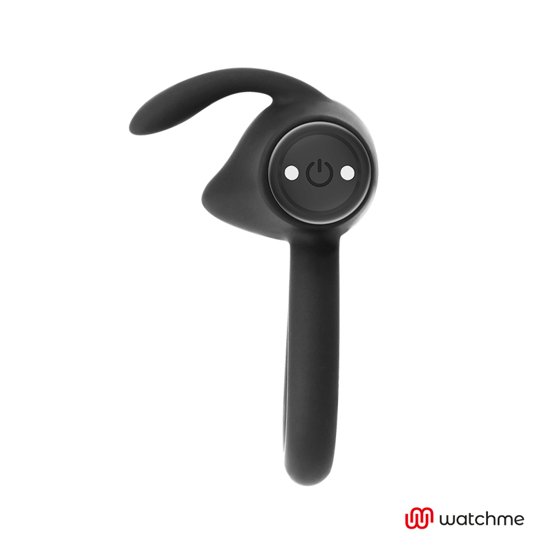 Black and Silver Agron Remote Control Cockring by Watchme made from medical silicone, enhancing pleasure with silky-smooth surface.