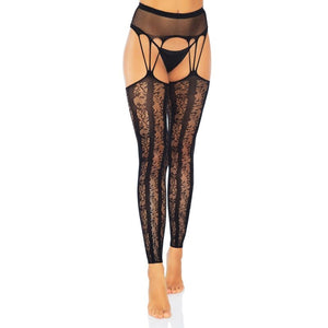 LEG AVENUE - FOOTLESS GARTERBELT STOCKINGS ONE SIZE LEG AVENUE HOSIERY