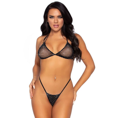 LEG AVENUE — FISHNET BIKINI TOP UN G-STRING VIENS IZMĒRS