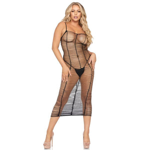 LEG AVENUE - ГОРИЗОНТАЛЬНОЕ СЕТЧАТОЕ МАКСИ ПЛАТЬЕ ОДИН РАЗМЕР