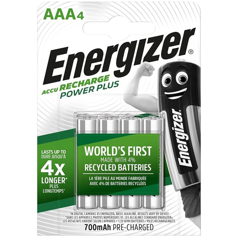 ENERĢIZĀTORS — ATKĀRTOTI UZLĀDĒJAMAS AKUMULATORIJAS AAA4 BLISTER 4