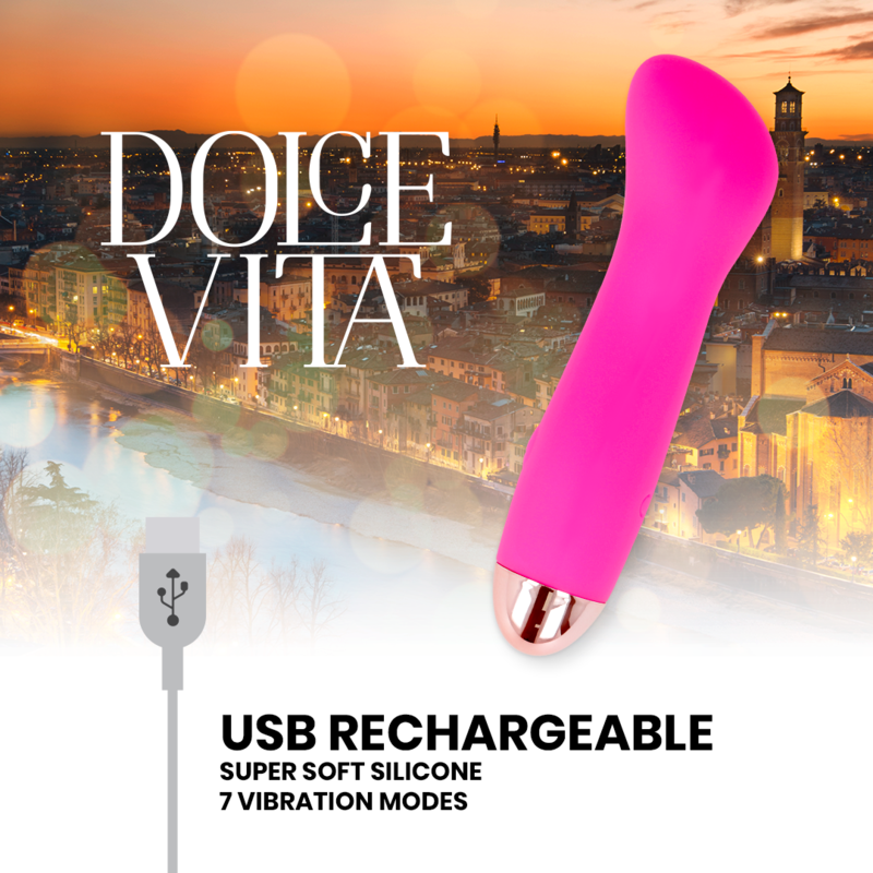 DOLCE VITA - RECHARGEABLE VIBRATOR ONE PINK 7 SPEED DOLCE VITA