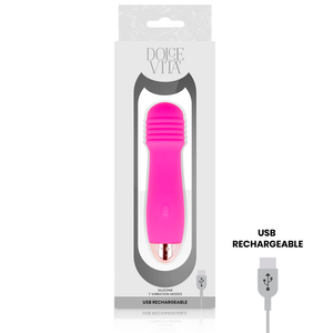 DOLCE VITA - RECHARGEABLE VIBRATOR THREE PINK 7 SPEEDS DOLCE VITA