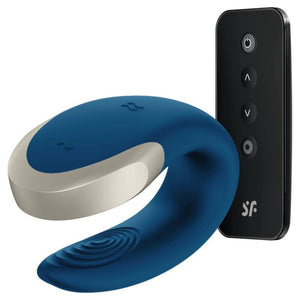 SATISFYER - DOUBLE LOVE LUXURY PARTNER ВИБРАТОР СИНИЙ