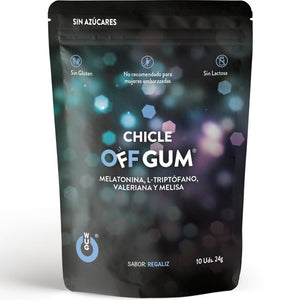 WUG GUM - OFF VALERIAN, TRYPTOPHAN, LEMON BALM AND MELATONIN 10 UNITS - LoveYou.lv