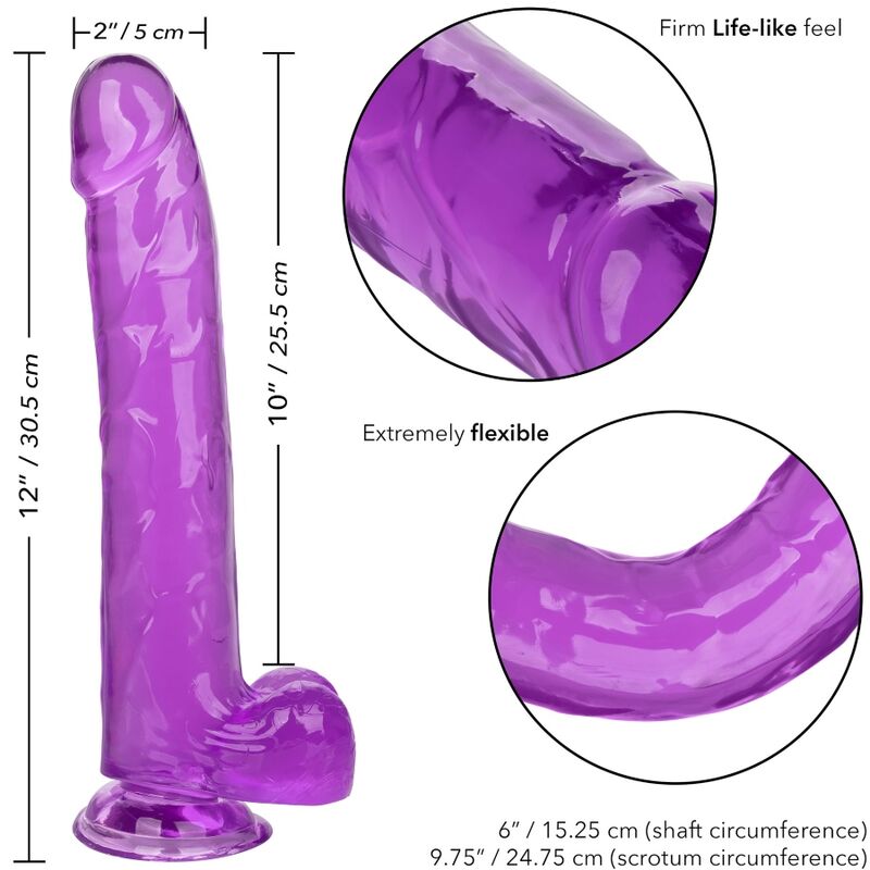 CALEXOTICS - SIZE QUEEN DILDO PURPLE 25.5 CM CALEXOTICS