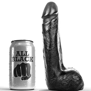 ALL BLACK - SOFT BLACK REALISTIC DILDO 20 CM - LoveYou.lv
