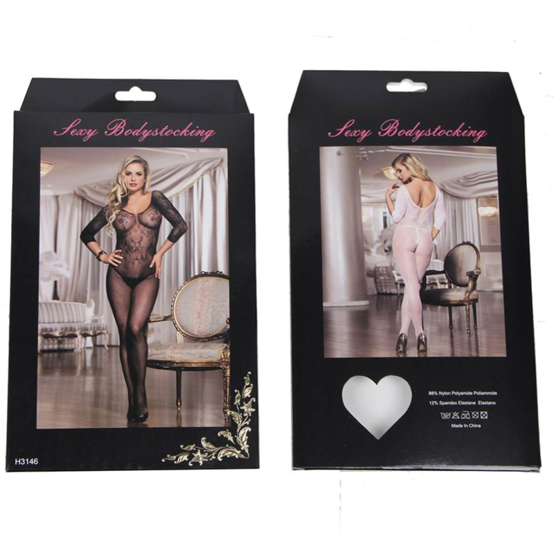QUEEN LINGERIE - BODYSTOCKING WITH OPENING LONG SLEEVE S/L QUEEN LINGERIE